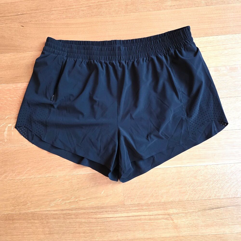 ATHLETA Hustle Short Lightweight Mesh Stretch Running Swim Black 1X XL